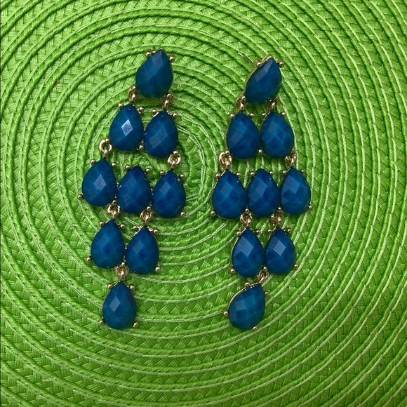 NWT Amrita Singh Blue/Gold Phillipa Drop Earrings - Picture 2 of 2